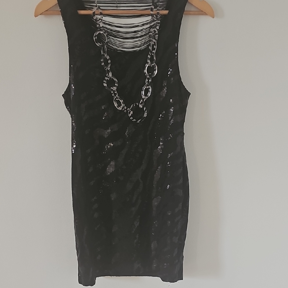 Foreign Exchange Black Silver Embellished Bodycon Mini Dress